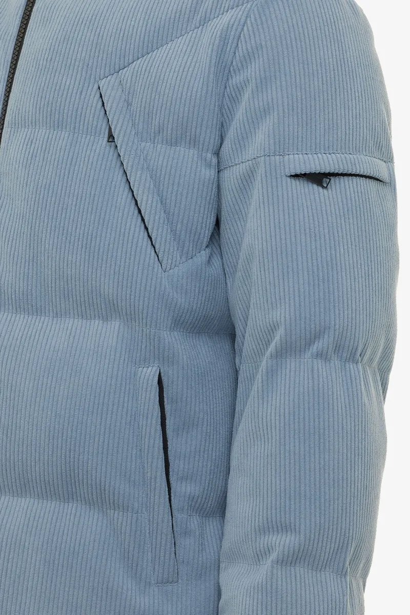 Rib Structuur Winterjas | Blauw