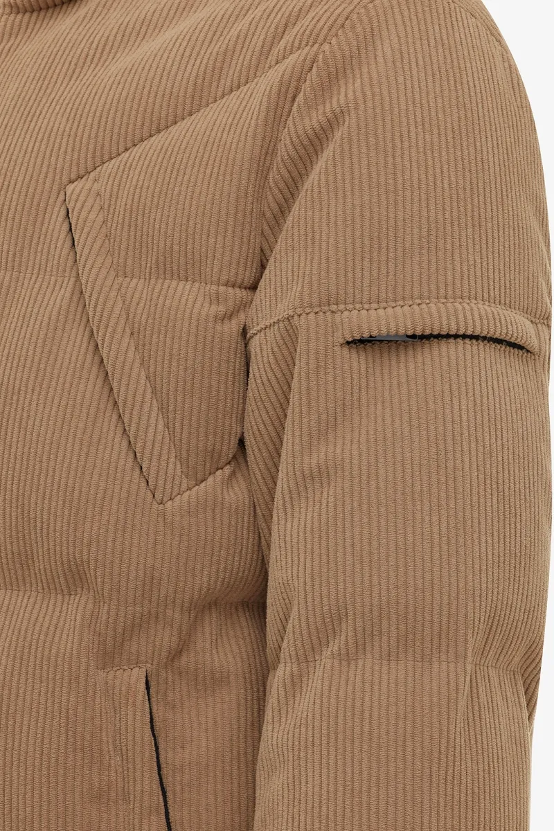 Rib Structuur Winterjas | Bruin