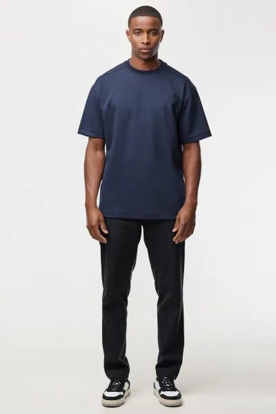 Relaxed fit T-shirt | Donkerblauw