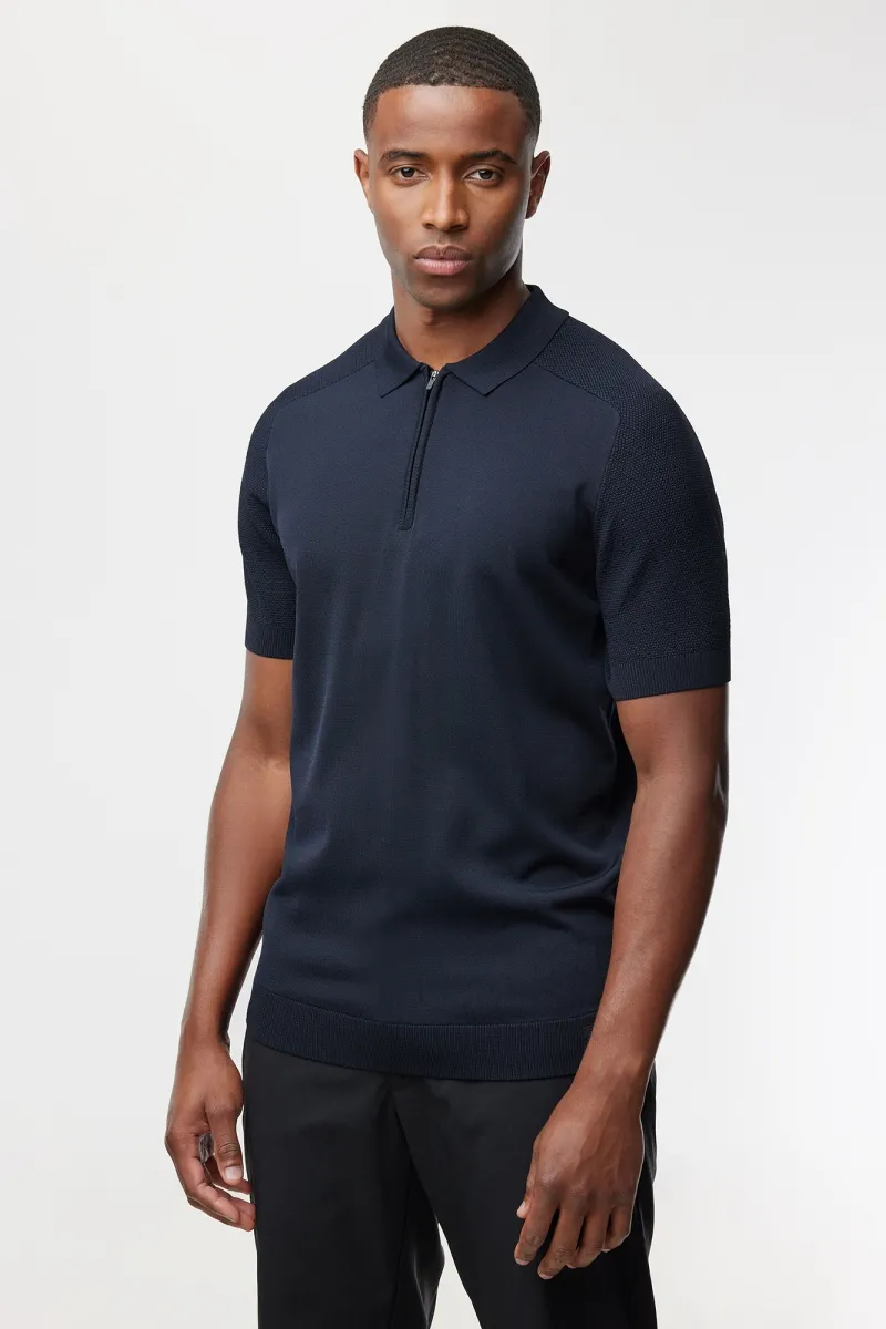 Polo zip | Donkerblauw
