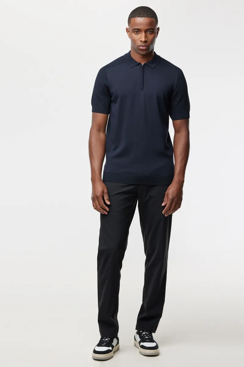 Polo zip | Donkerblauw