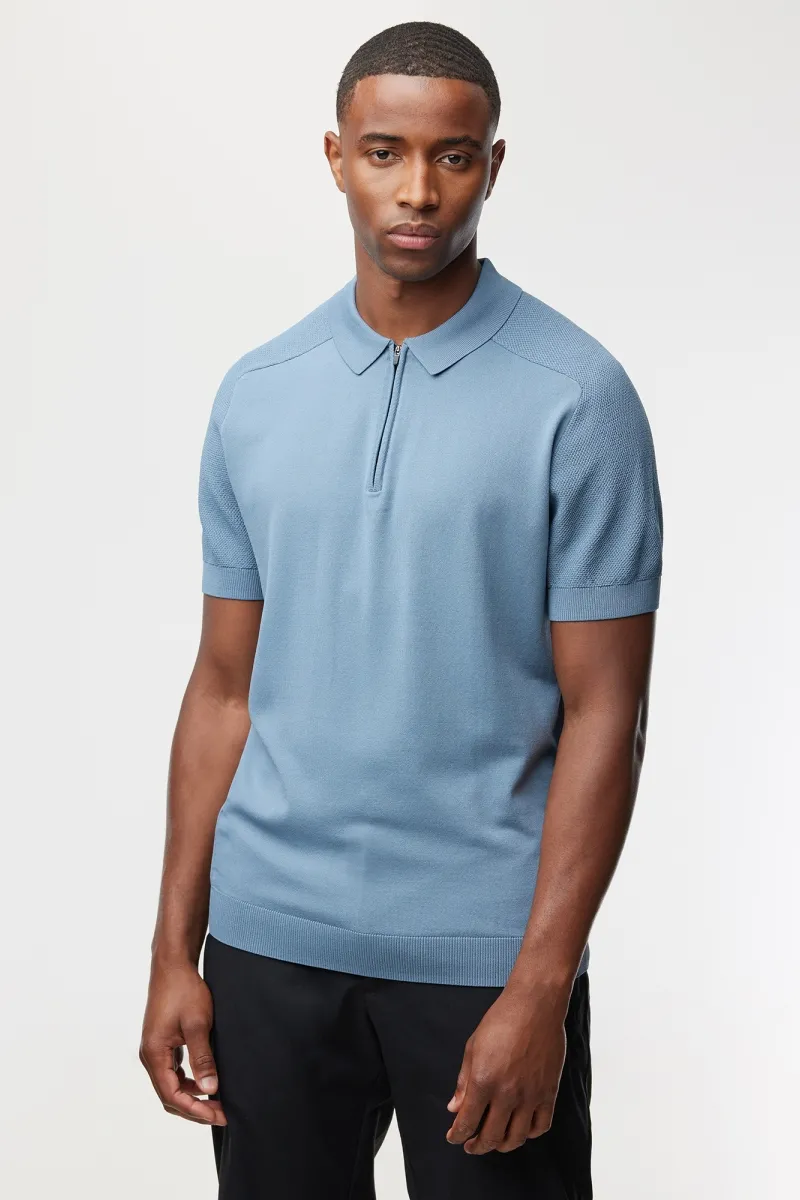 Polo zip | Blauw