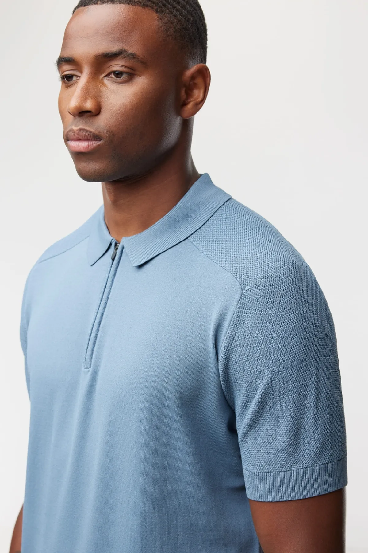 Polo zip | Blauw