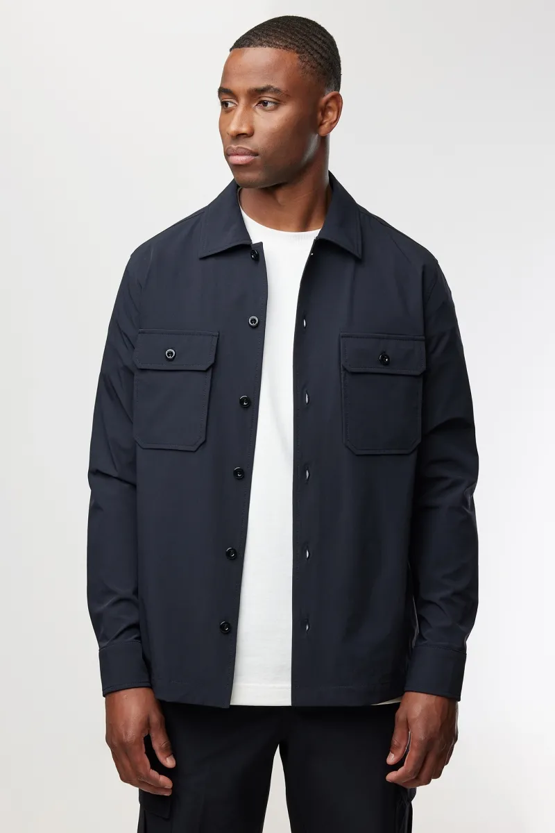 Monogram overshirt | Donkerblauw