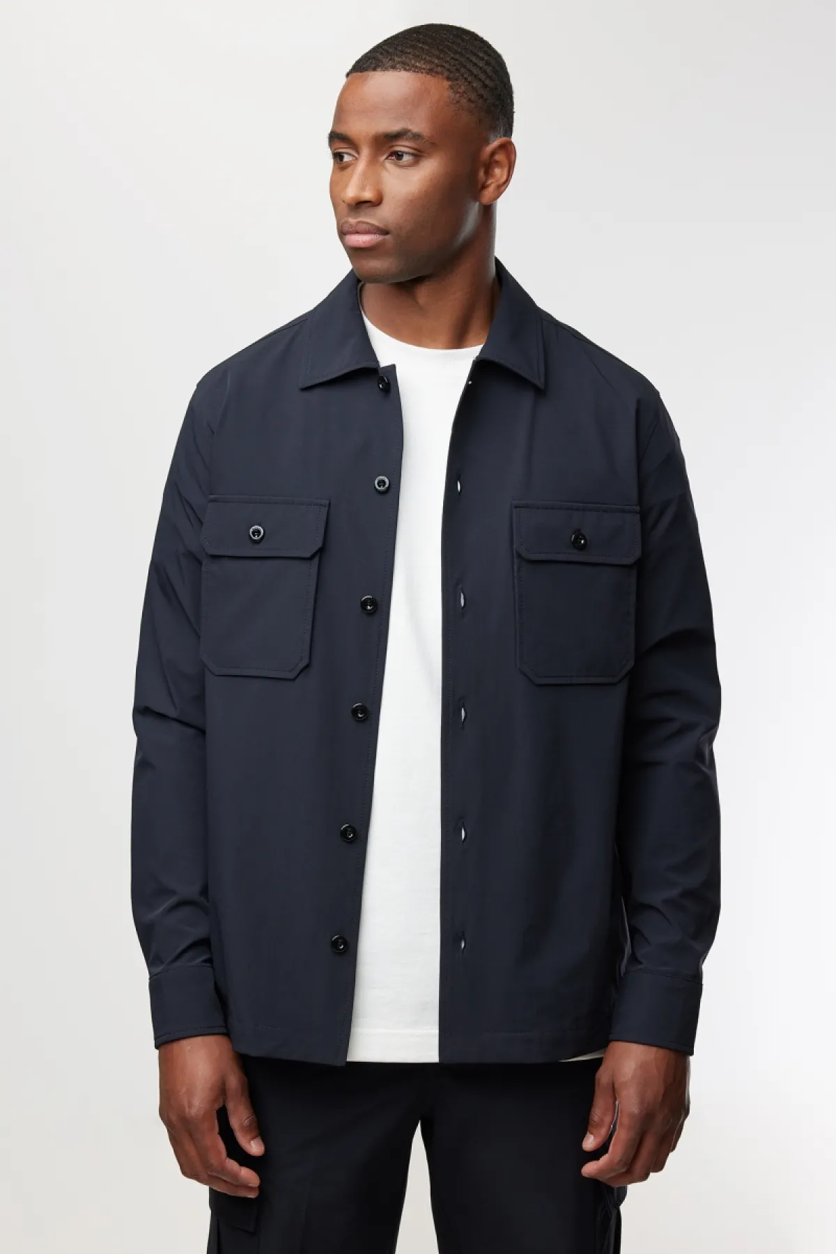 Monogram overshirt | Donkerblauw