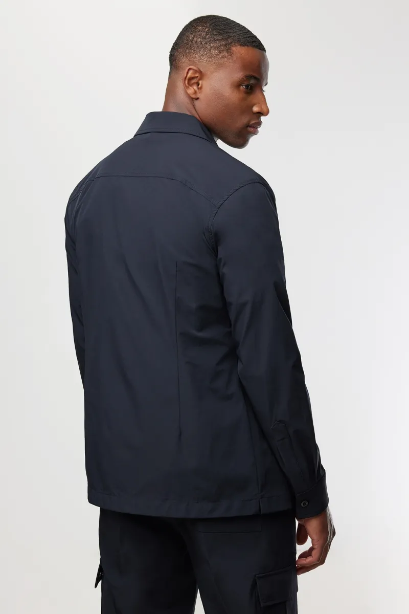 Monogram overshirt | Donkerblauw