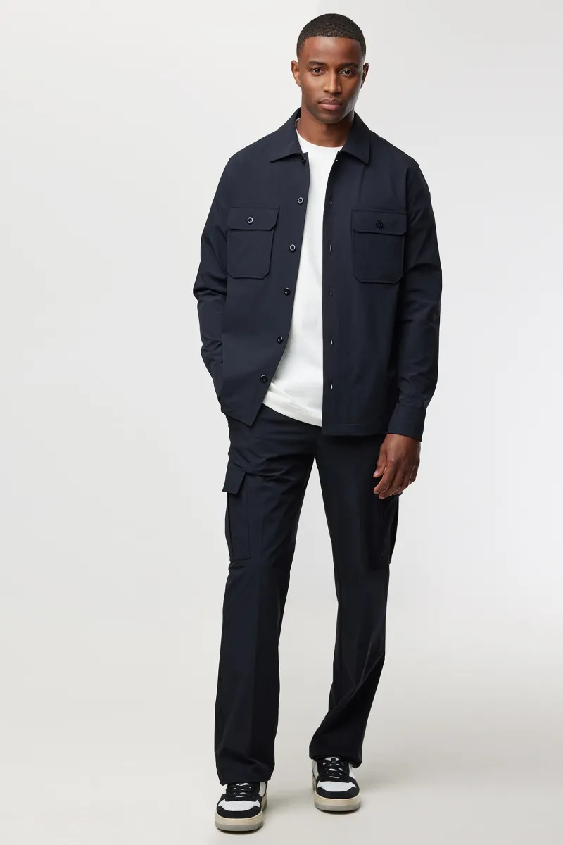 Monogram overshirt | Donkerblauw