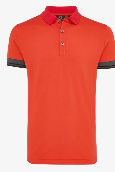 Pique stretch polo rood