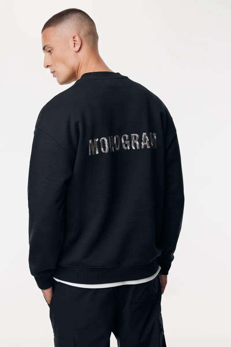Monogram crewneck | Zwart