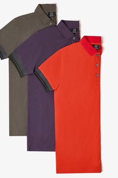 Pique stretch polo rood