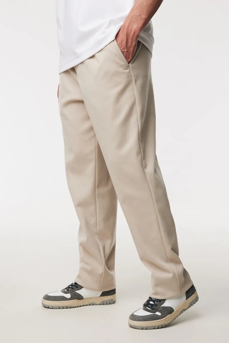 Relaxed Fit Trousers | Beige