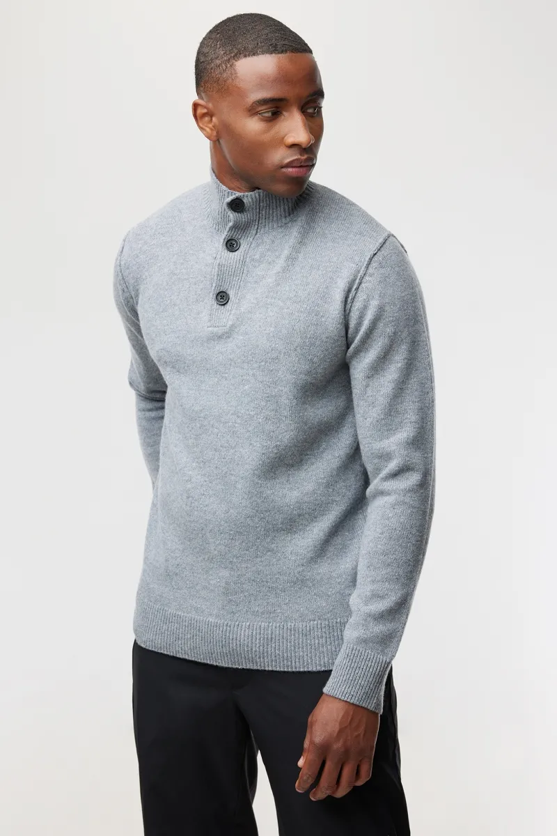 Turtleneck 3 buttons | Grijs