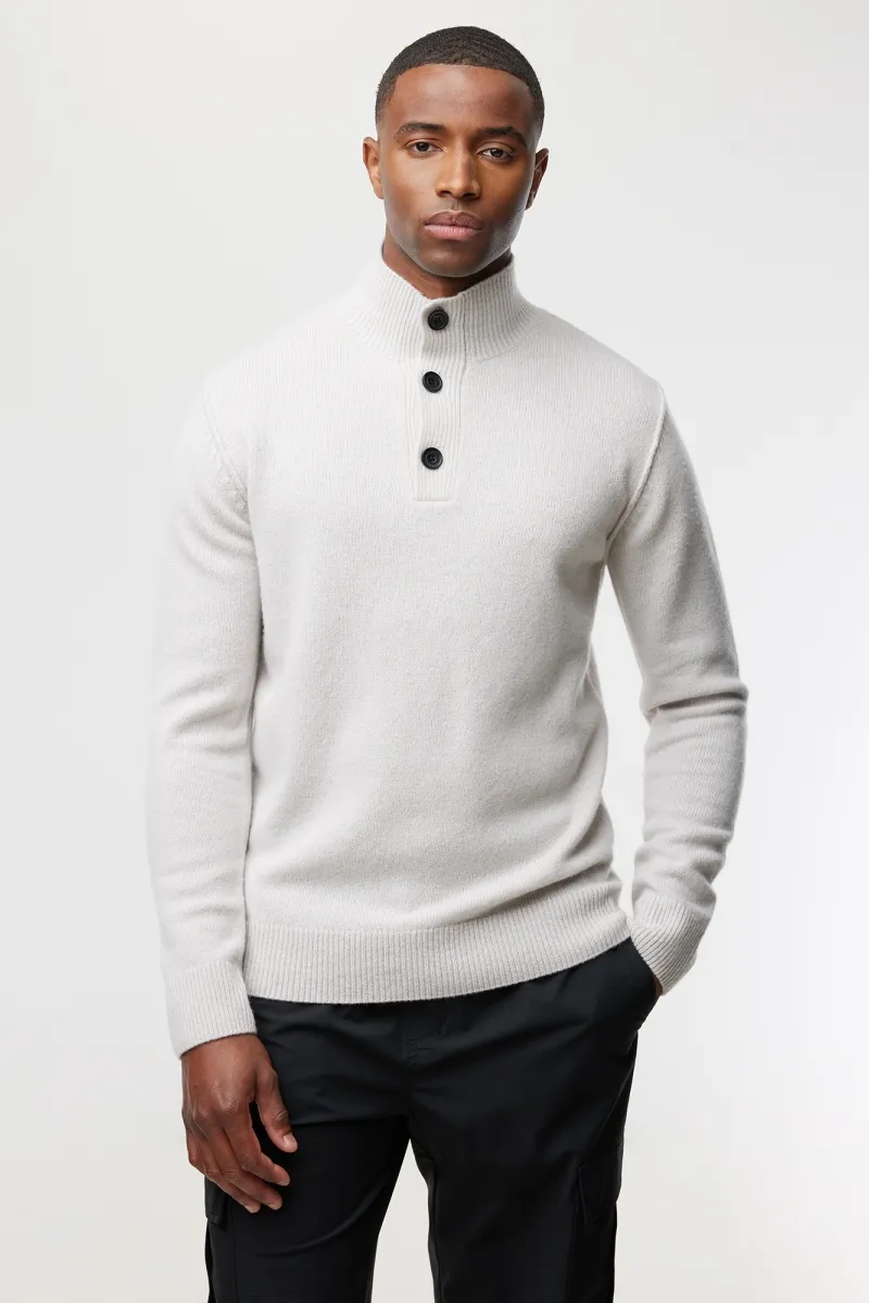Turtleneck 3 buttons | Gebroken wit