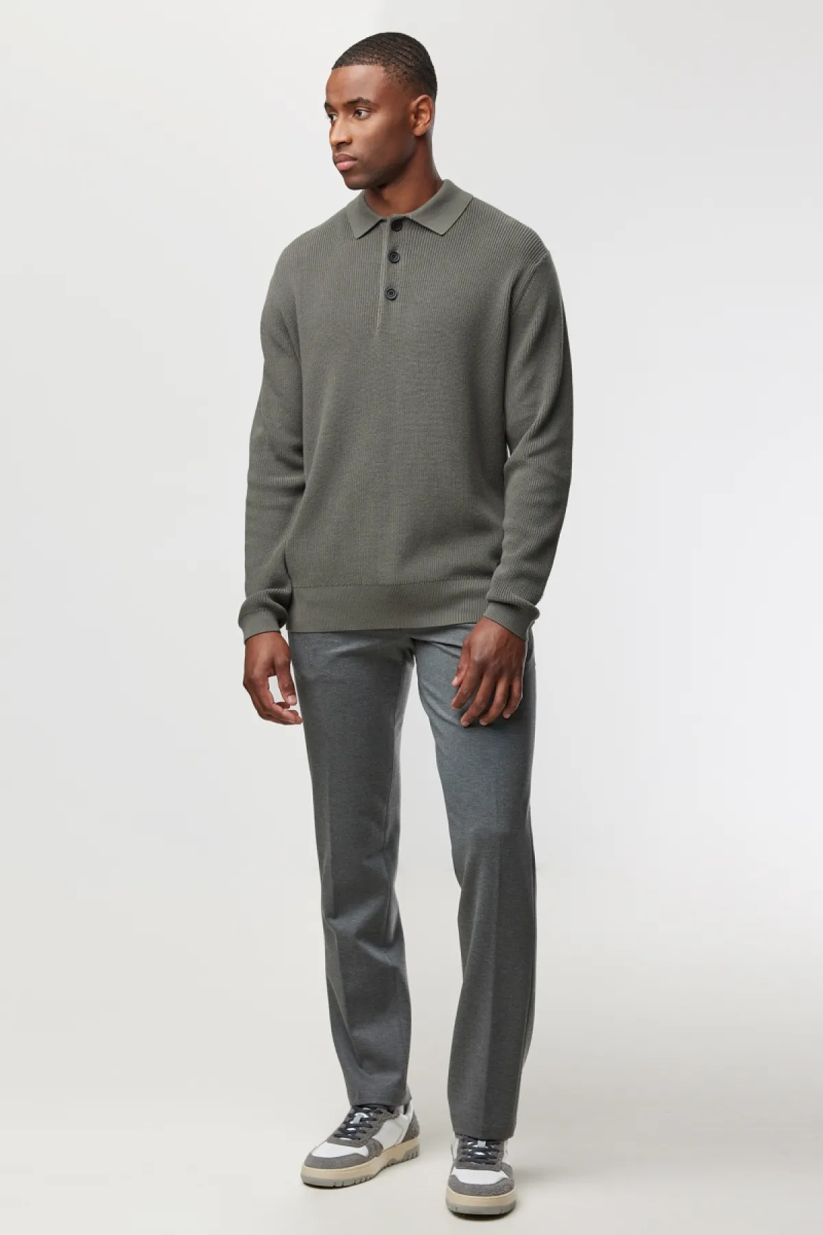 Longsleeve Polo | Groen