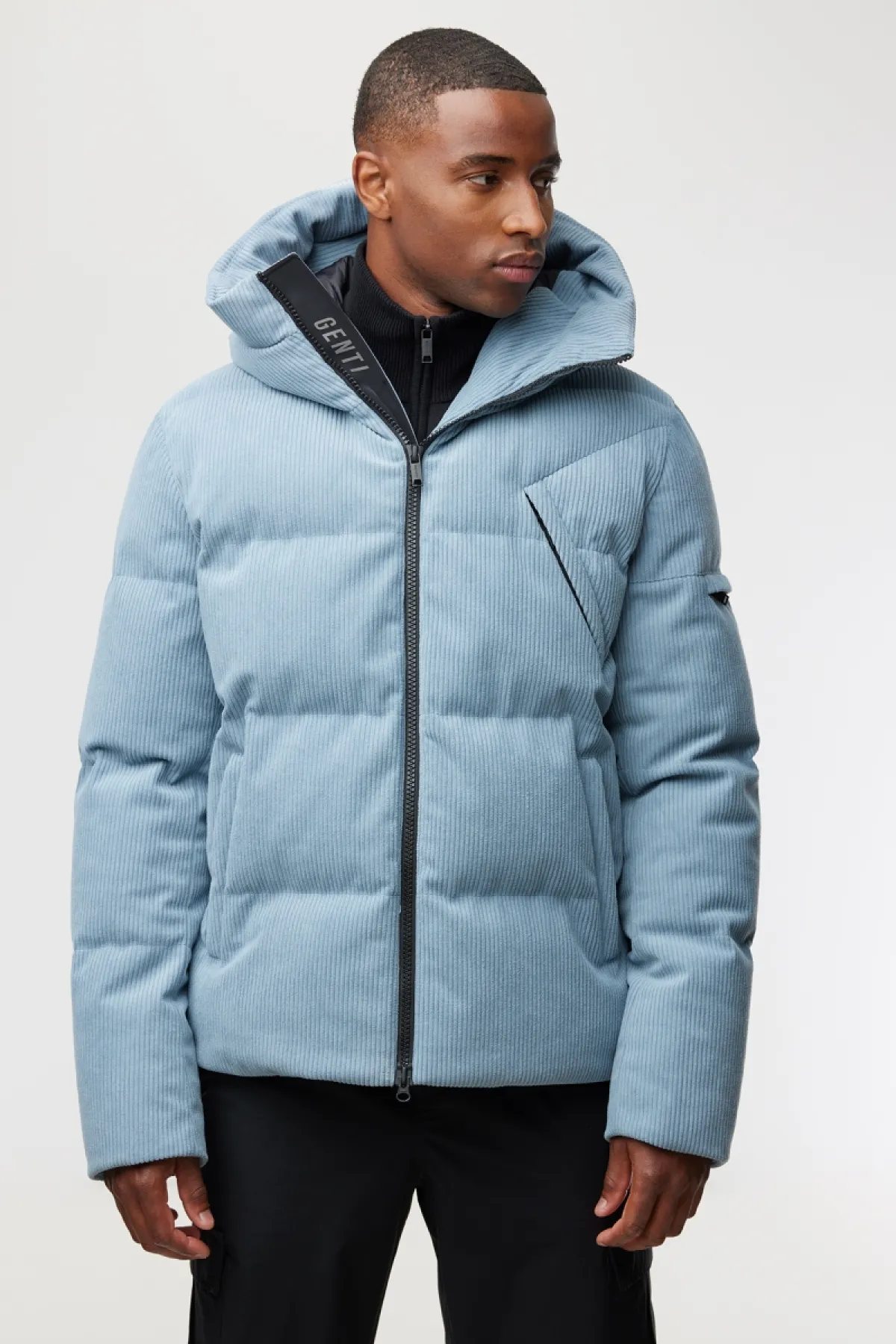 Rib Structuur Winterjas | Blauw