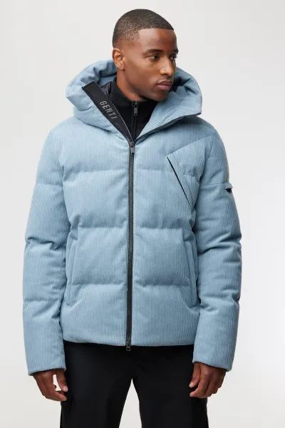 Rib Structuur Winterjas | Blauw