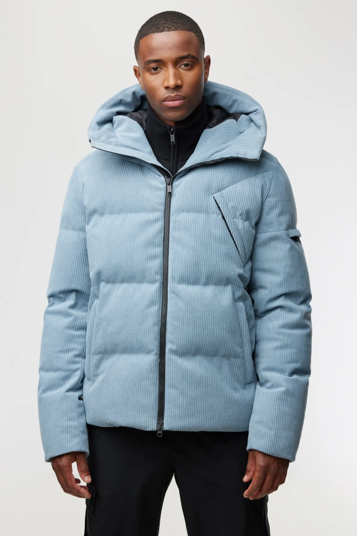 Rib Structuur Winterjas | Blauw