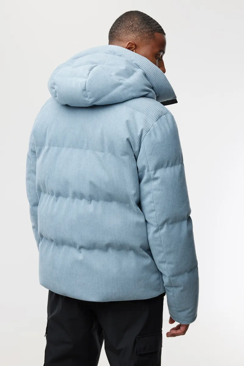 Rib Structuur Winterjas | Blauw