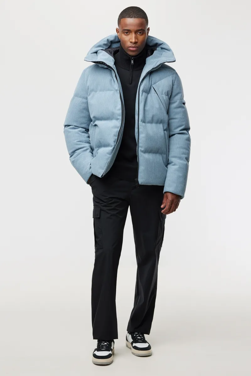 Rib Structuur Winterjas | Blauw