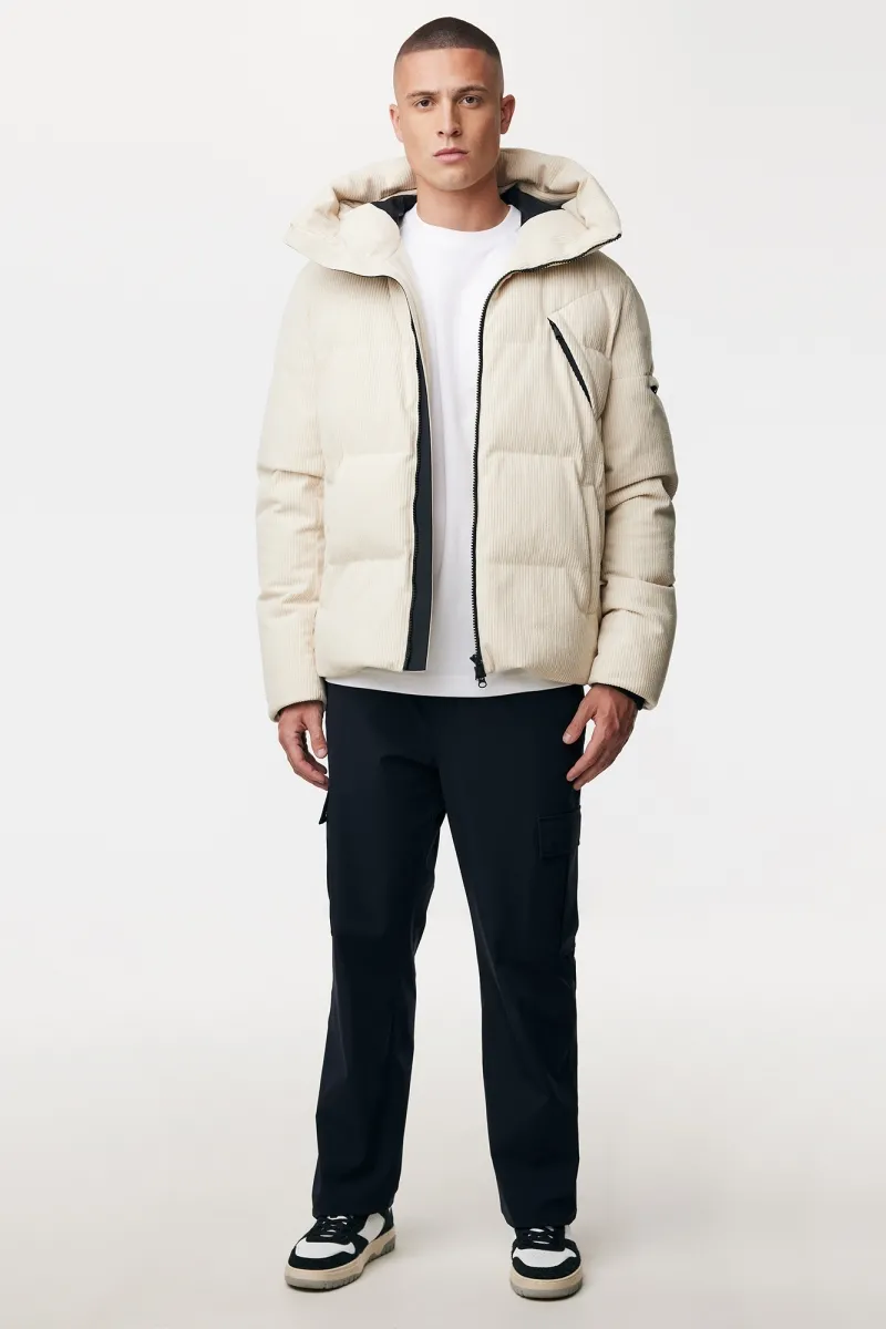 Rib Structuur Winterjas | Beige