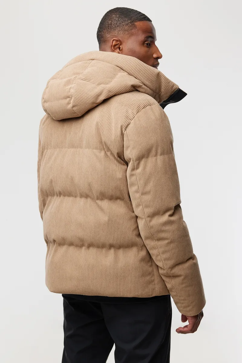 Rib Structuur Winterjas | Bruin