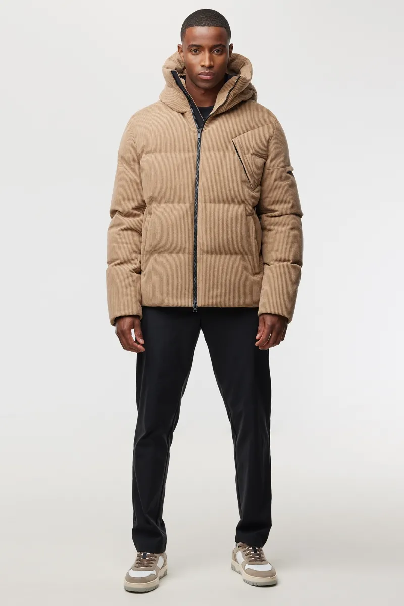 Rib Structuur Winterjas | Bruin