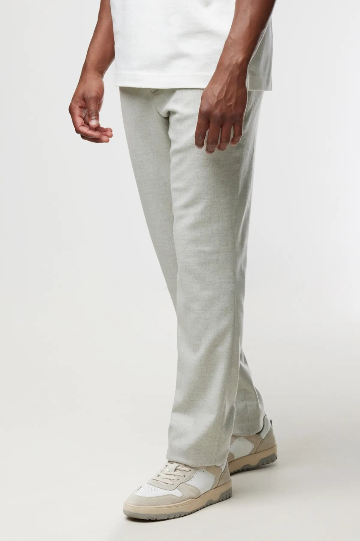 Wool Mix Trousers | Lichtgrijs