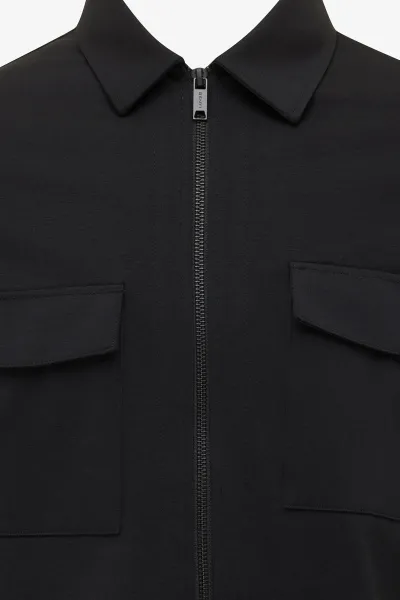 Zip Overshirt | Zwart