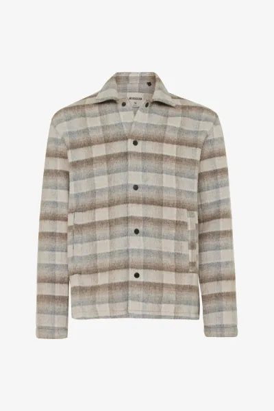 Monogram Wool Mix Overshirt | Bruin