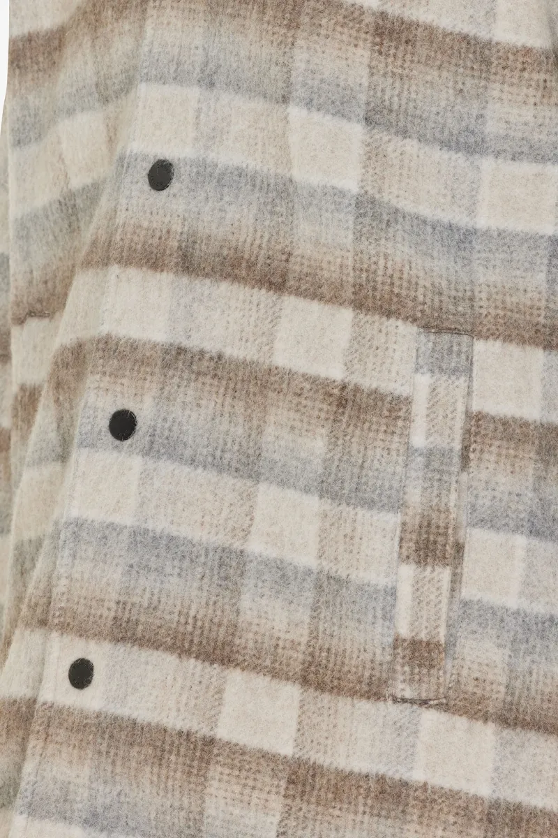 Monogram Wool Mix Overshirt | Bruin