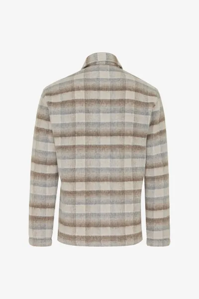 Monogram Wool Mix Overshirt | Bruin