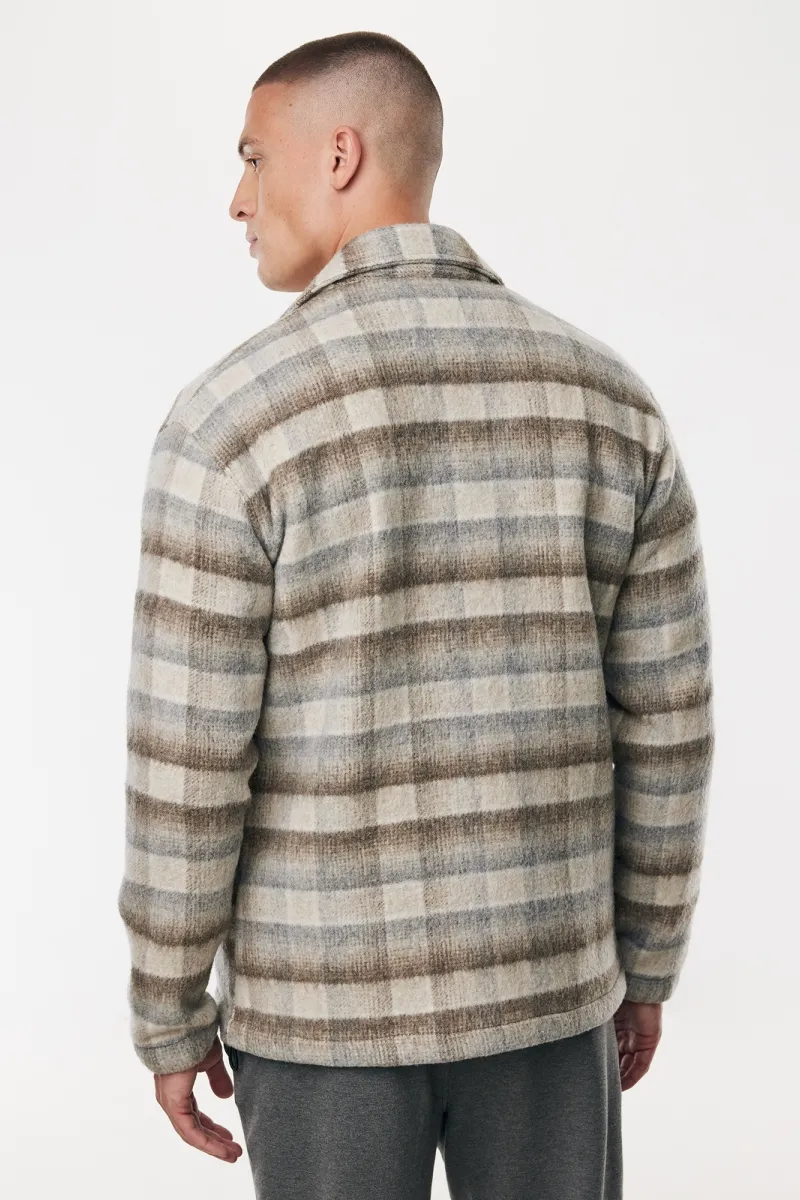 Monogram Wool Mix Overshirt | Bruin