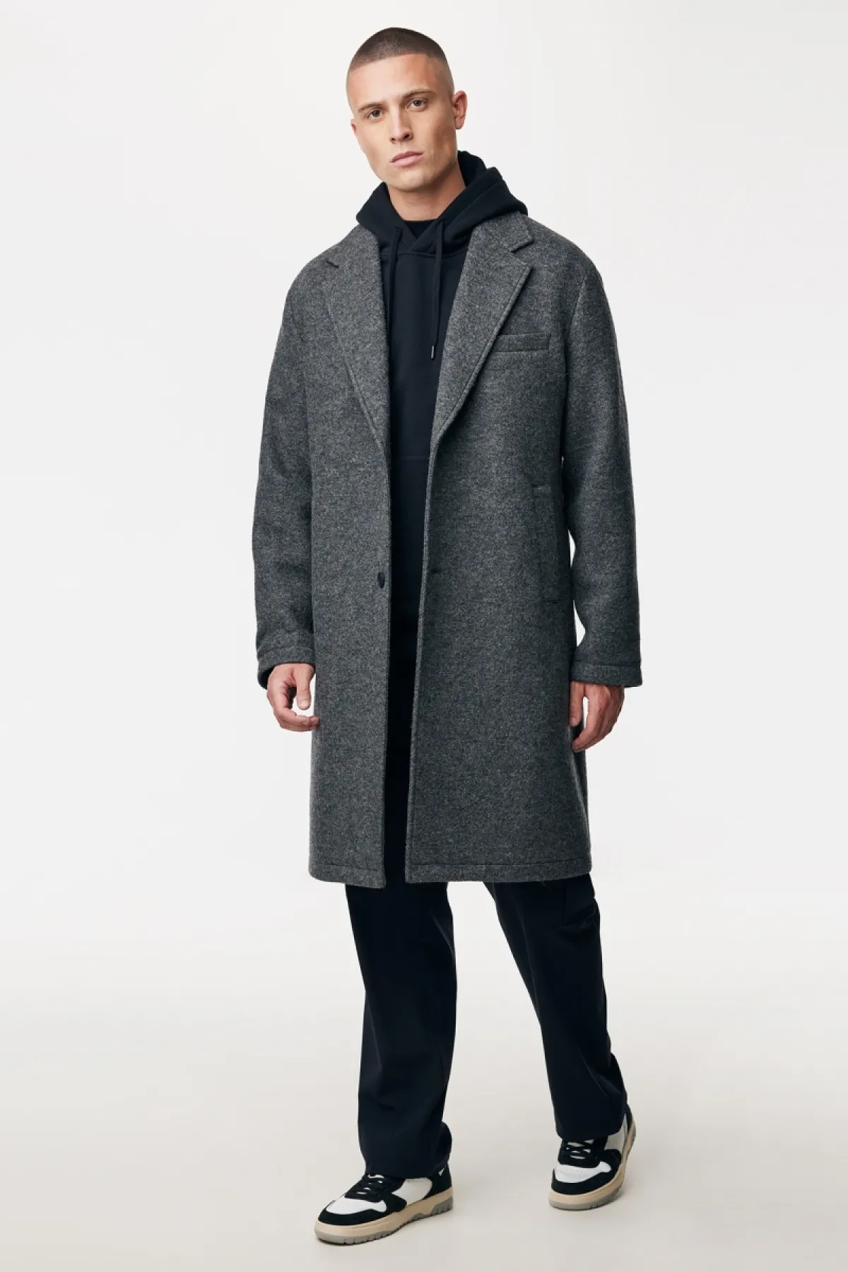 Monogram Coat | Donkergrijs