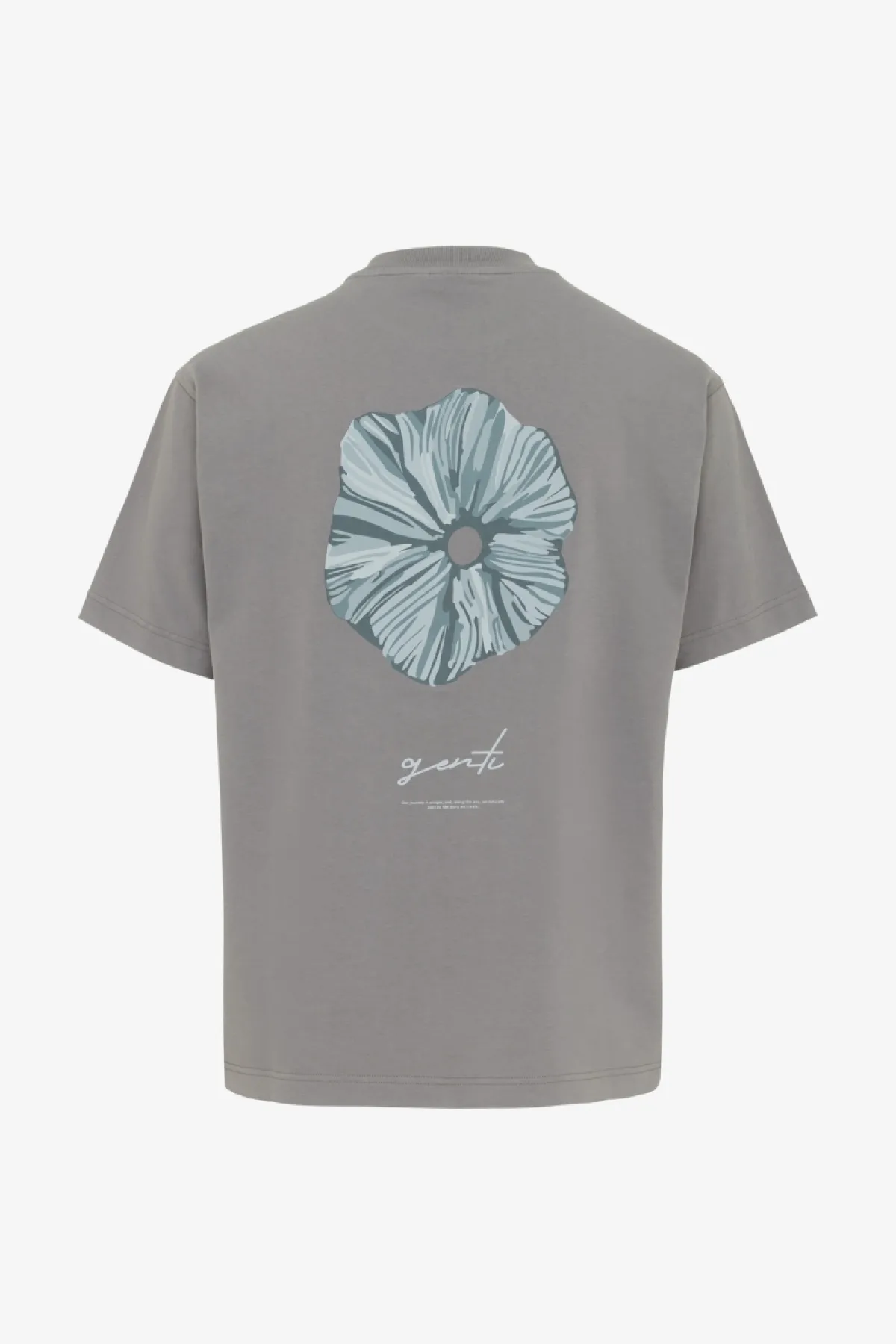 T-shirt flowerprint | Grijs