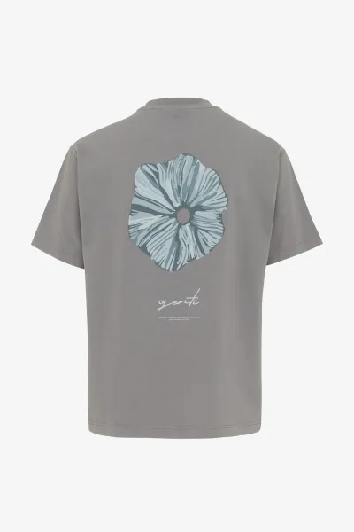 T-shirt flowerprint | Grijs