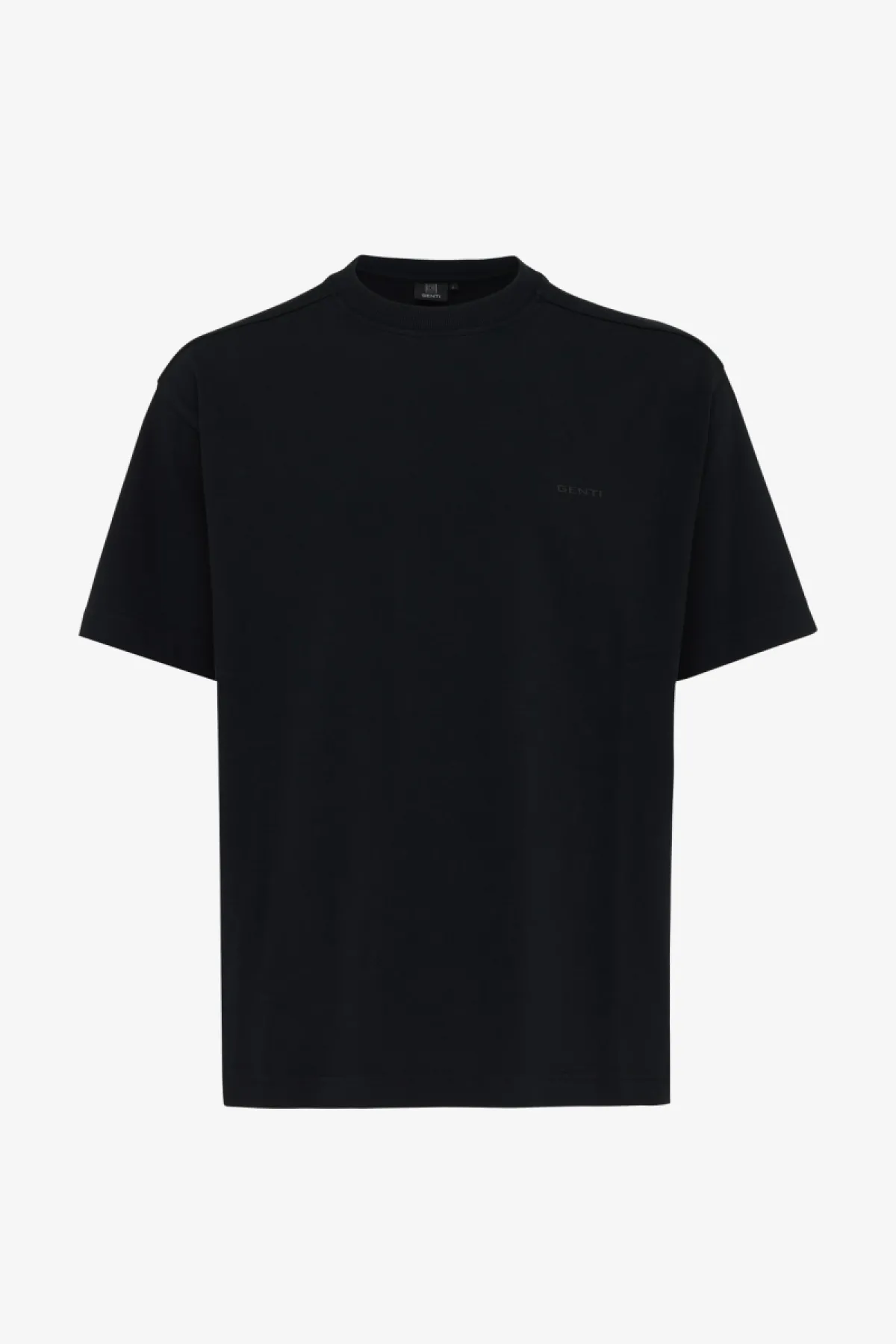 T-shirt flowerprint | Zwart