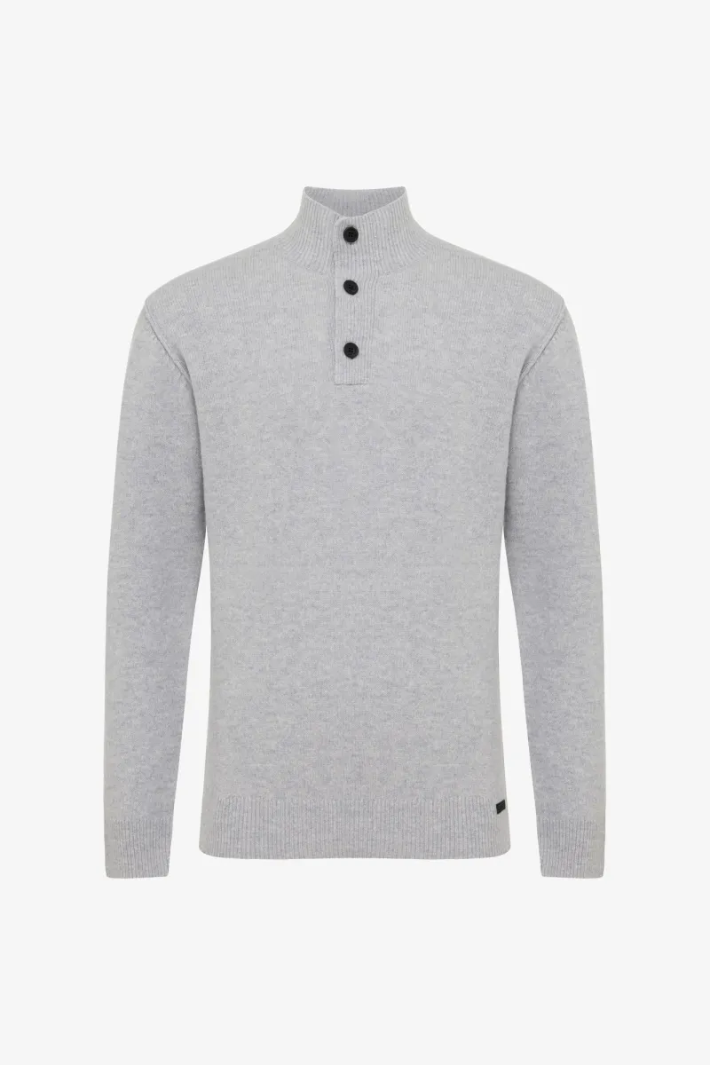 Turtleneck 3 Buttons | Lichtblauw