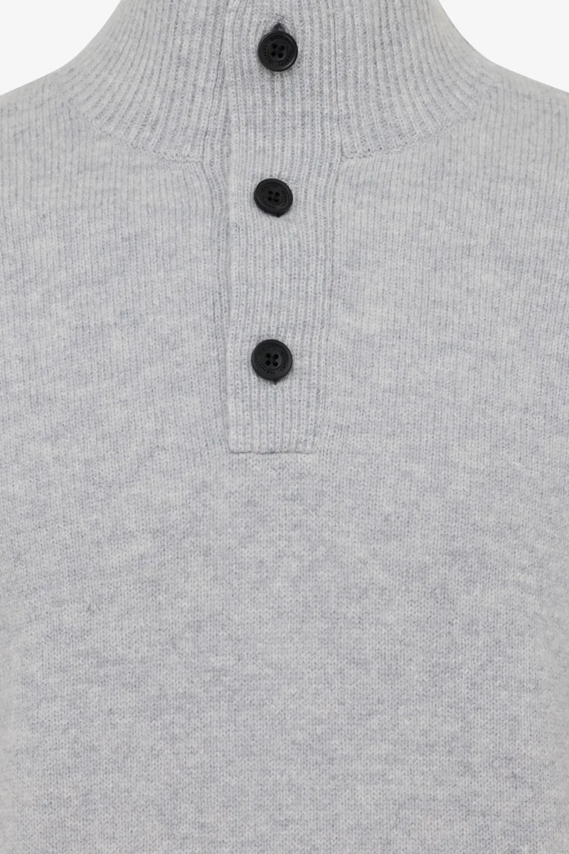 Turtleneck 3 Buttons | Lichtblauw