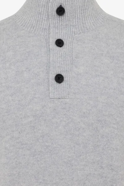 Turtleneck 3 Buttons | Lichtblauw