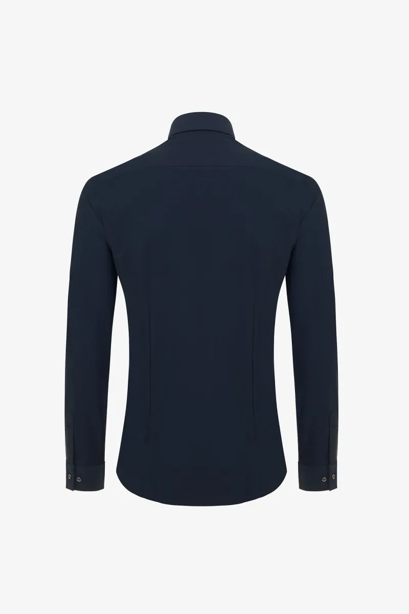 Skin Fit Overhemd | Donkerblauw