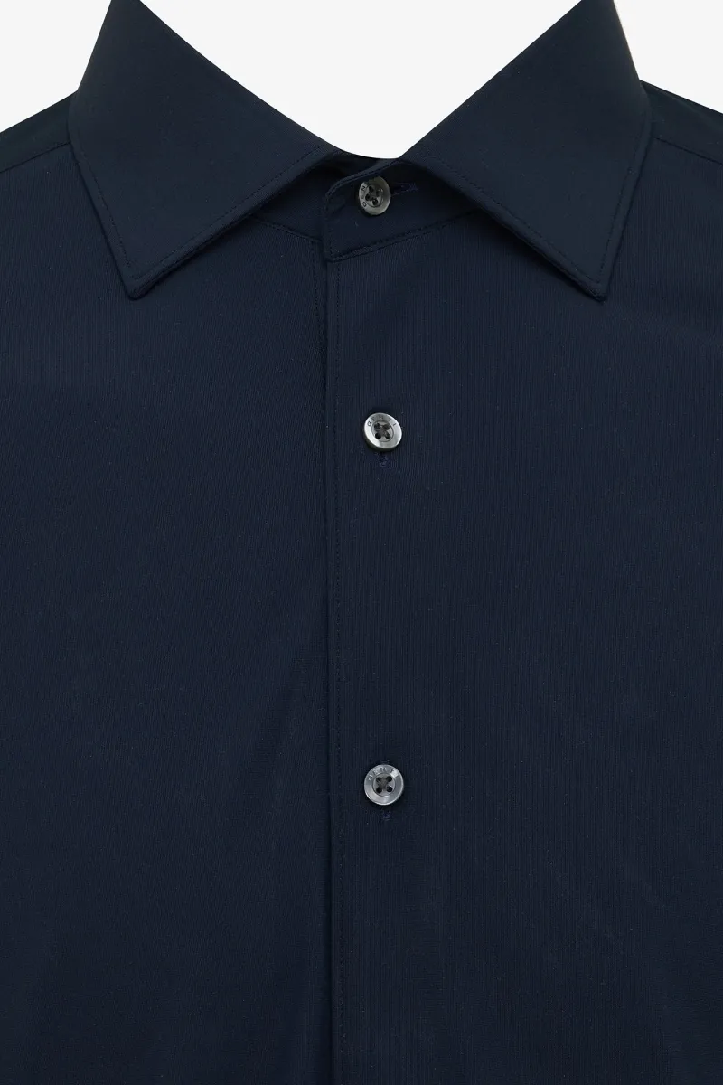 Skin Fit Overhemd | Donkerblauw