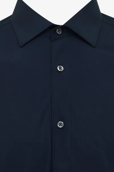 Skin Fit Overhemd | Donkerblauw