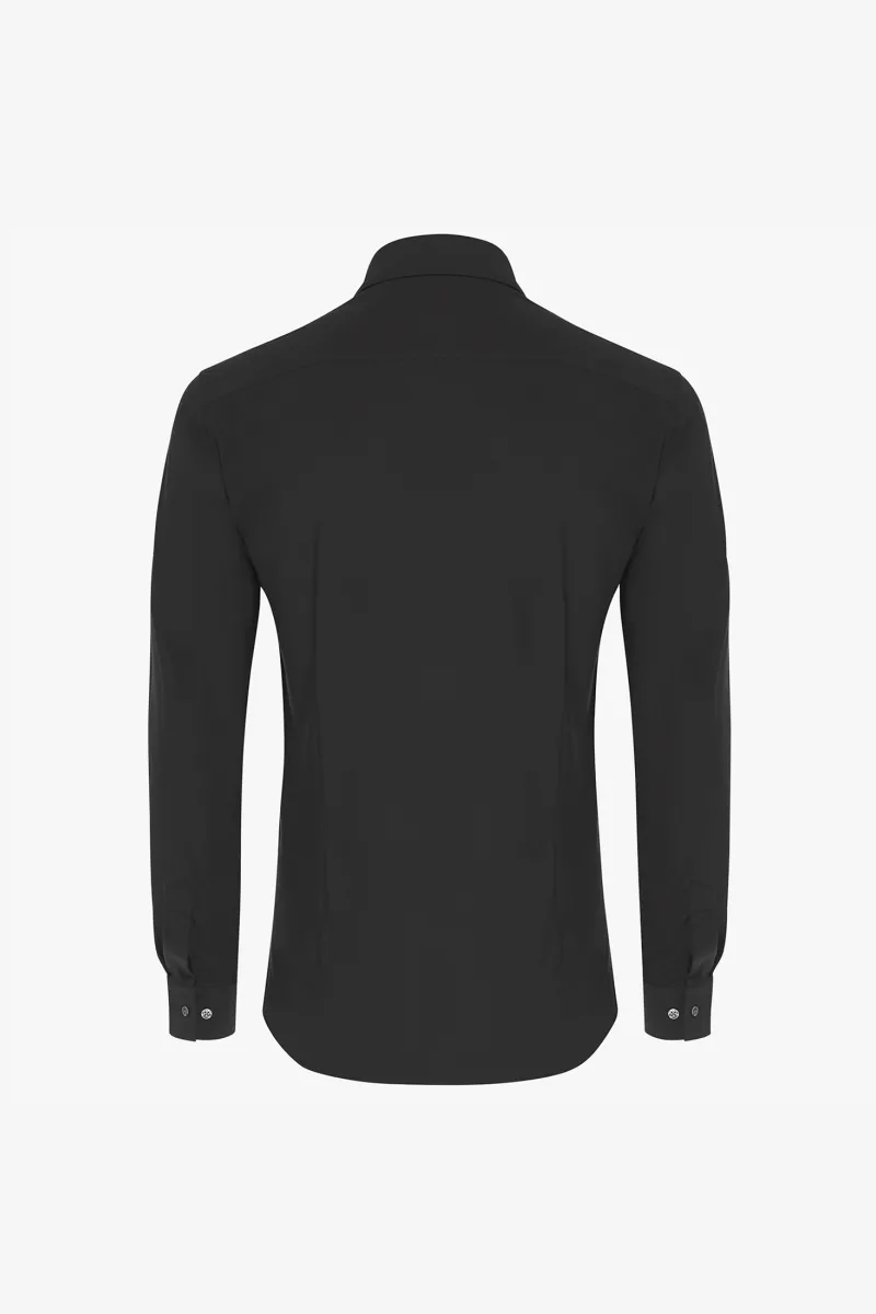 Skin Fit Overhemd | Zwart