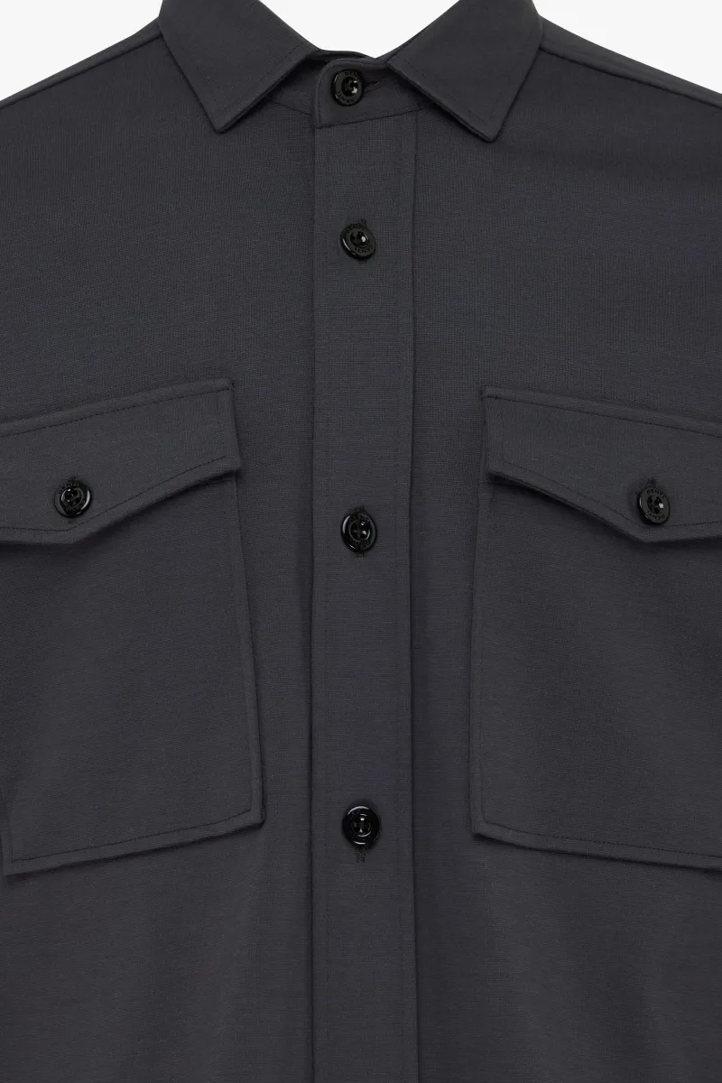 Relaxed Overshirt | Donkergrijs