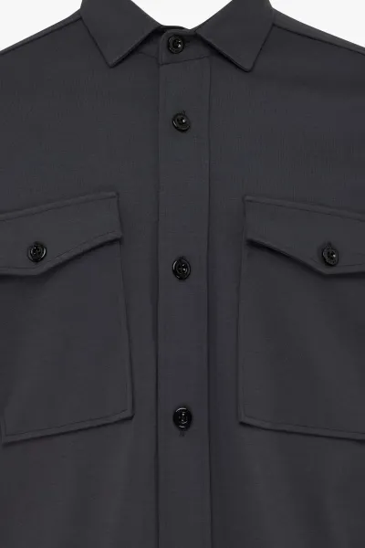 Relaxed Overshirt | Donkergrijs