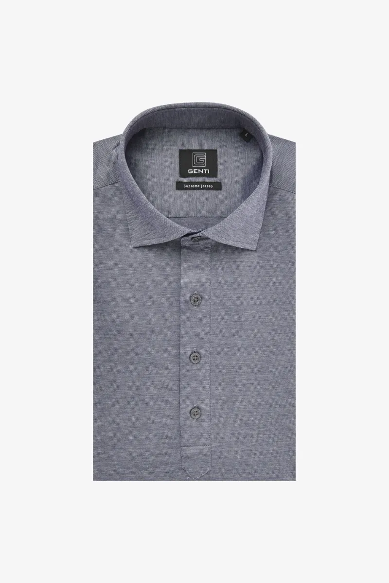Cotton Blend Overhemd | Blauw