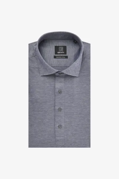 Cotton Blend Overhemd | Blauw