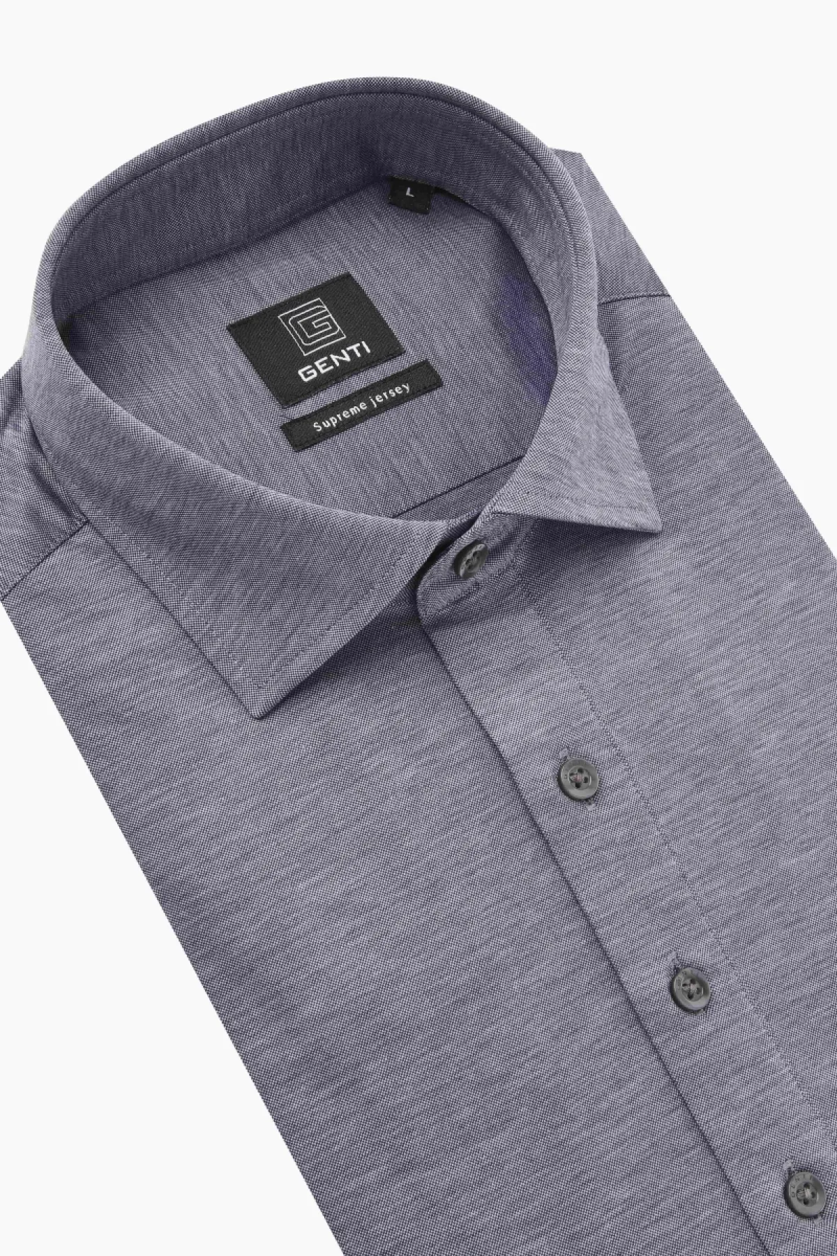 Cotton Blend Overhemd | Blauw