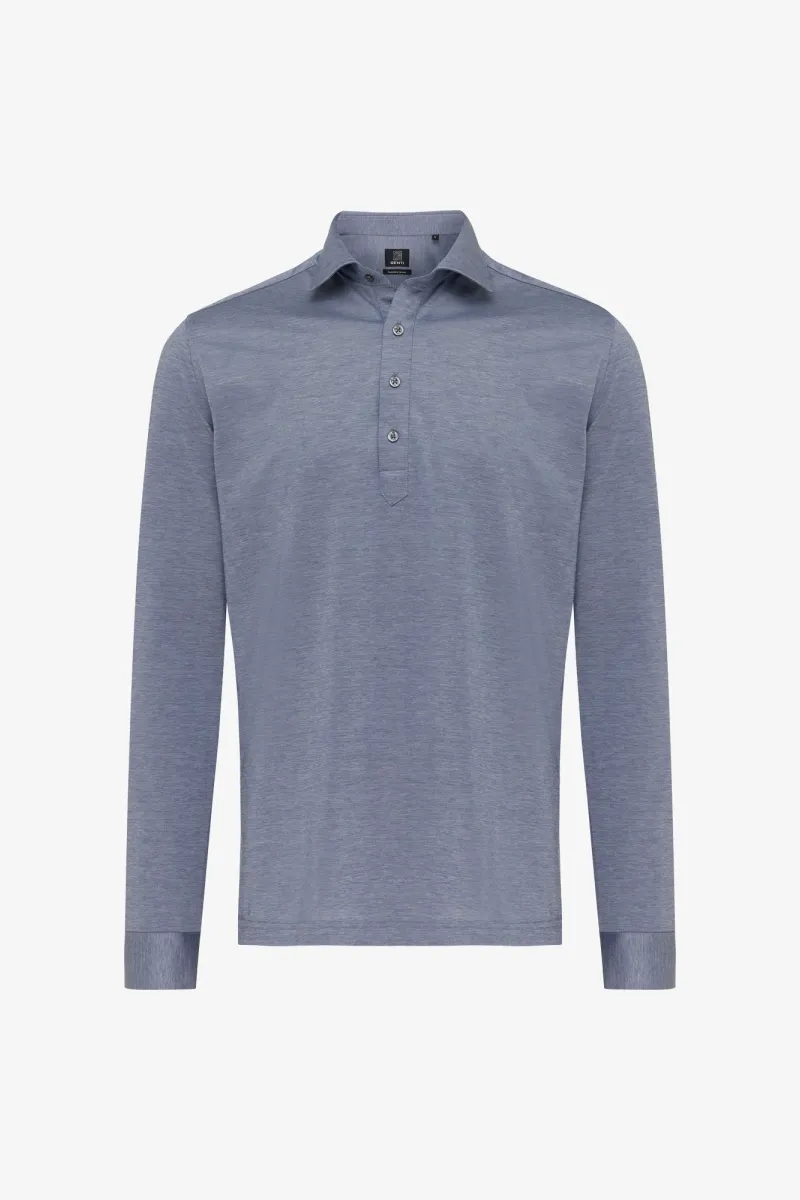 Cotton Blend Overhemd | Blauw