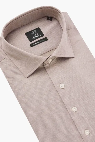 Cotton Blend Overhemd | Beige